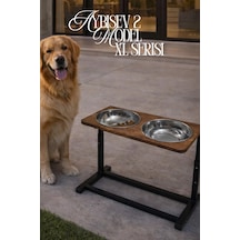 Reyo Ok-ay Store Aybisev 2 Model Xl Büyük Irk Köpekler İçin Yüksekliği Ayarlanabilir Mama Su Standı Ceviz