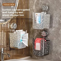 Kosona Banyo Duşakabin Bez Kutusu - Siyah Sürekli Tutucu, Delme Yok Kurulum, Kolay Erişim, Uzun Ömürlü Materyal Diğer