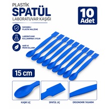 Spatül 20 Cm Mavi - Plastik Spatula Laboratuvar Kaşığı - 10 Adet