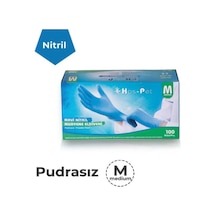 Cerrahi Eldiven Mavi Nitril Eldiven 100'lü Paket 1 Adet Muayene Eldiveni