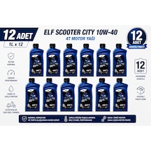Elf Scooter 4 Cıty 10w-40 12x1l Motosiklet Motor Yağı Scooter Motorları İçin Özel Formül