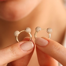 Sembol Gold Sallantılı Altın Küpe Tfn Form 2,0 cm