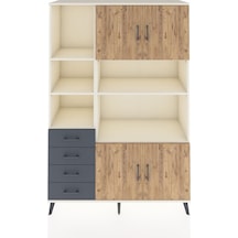 Hyperion Dolap 8 Raflı 4 Çekmeceli 4 Kapaklı 132x44x195 Aytaşı-çam/antrasit Atlas Çam/antrasıt - Aytası