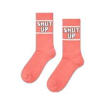 Carnaval Socks Shut Up Yazılı Desenli Renkli Spor Çorap Çok Renkli