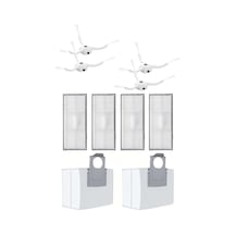 Roborock S7 Max Ultra Uyumlu 4 Adet Hepa Filtre 4 Adet Beyaz Yan Fırça 2 Adet Toz Torbası