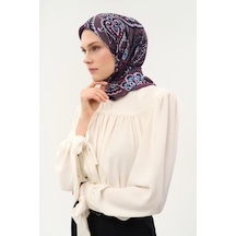 Silk Home Viskon Velora Eşarp Dört Mevsim Etro Desen Soluk Mor 90x90 Çok Renkli