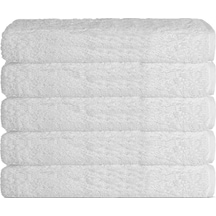 5 Li Otel Banyo Havlusu %100 Pamuklu 70x150 Cm Beyaz 16/1 Aksoft 480 Gr Beyaz