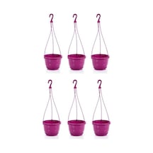 Omnipazar So-sm02 Safir Makrome Askılı Balkon Saksı 3.4 Lt Vişne 6 Adet