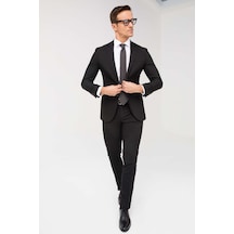 İgs Erkek Siyah Slim Fit Dar Kalıp Klasik Takım Elbise-23992 İgs Erkek Siyah Slim Fit Dar Kalıp Klasik Takım Elbise-23992