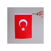Zc Bayrak Elde Sallama Türk Bayrağı Alpaka Kumaş 10 Adet 20x30 Yüksek Kumaş Kalitesi