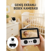 720p Hd Gece Görüşlü Kablosuz Bebek Kamerası İki Yönlü Sesli Yeni Nesil Beyaz