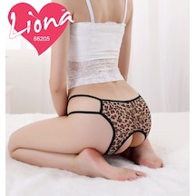 Liona Kadın Leopar Desen Fantazi Iç Giyim Tanga Külot Çamaşır