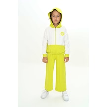 Toontoy Kids Toontoy Kız Çocuk Reglan Kol Kapüşonlu Gizli Cepli Eşofman Takım Açık Yeşil