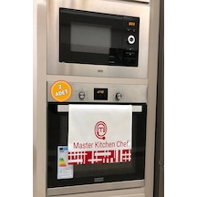 Valerine Life Master Kitchen Chef Kırmızı Mutfak Kurulama Fırın Beyaz El Havlusu %100 Pamuklu 35x50c Beyaz