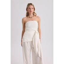 Mai Collection Mai Studios Co. Mila Beyaz Bluz Pantolon Takım Beyaz