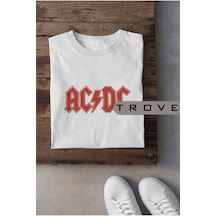 Startmore Unısex Kadın Erkek Ac/dc Young Kardeşler %100 Pamuk Baskılı Siyah Beyaz T-shirt Beyaz