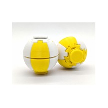 Alvera Press Küresi 3d Baskı Dönüşen Mekanik Fidget Stres Oyuncağı-sarı-beyaz