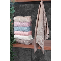 Çınar Jakarlı 6 Lı Kadife Pamuklu El Ve Yüz Havlu Seti 50x90 Cm - 04557 - Karışık Renkli Çok Renkli