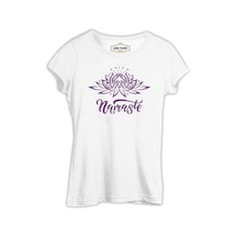 Yoga - Lotus Namaste Beyaz Kadın Tshirt