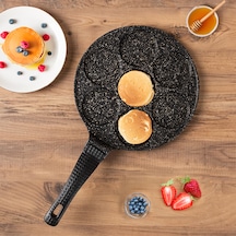 Lines Granit Pankek Emoji Smile Döküm Tava Bakalit Kulp 27 Cm