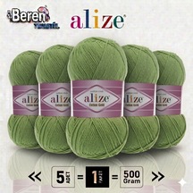 Cotton Gold İplik Renk 485 Yeşil - 5 Li Paket Pamuk Akrilik Amigurumi Ve Hırka Örgülerine Uygun