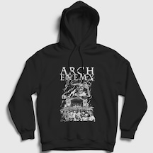 Presmono Unisex Devil Arch Enemy Kapüşonlu Sweatshirt Siyah