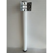 Demontepark Beyaz Metal Boru Ayak, Mutfak Masası, Camlı Masa Ayağı, 72,5Cm