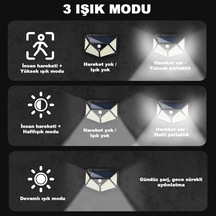 100 Led Dış Mekan Solar Aydınlatma Fotoselli Solar Lamba Hareket Sensörlü Açık Lacivert