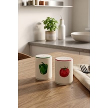 Rakle X Bengi Kurtcebe Pomodoro 2'li Tuzluk-biberlik Seti 6 Cm Çok Renkli