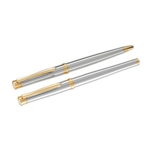 Steelpen Lemans Serisi 813 Krom Gold Roller Kalem+tükenmez Kalem Çok Renkli
