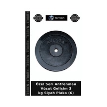 Özel Seri Antrenman Vücut Gelişim 3 Kg Siyah Plaka 6