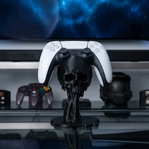 Kafatası Tasarımlı Ps5 Dualsense Oyun Kolu Standı - Masaüstü Düzenleyici Siyah