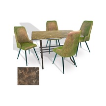 Japon - Çırağan Masa Takımı - 80x140 Werzalit, Wermodin Ve Allzalit Tabla - Karacabey Mermer - Kapiçino Çok Renkli
