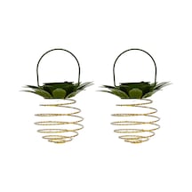 Springsun 2'li Paket Ananas Şekilli 24 Led Güneş Enerjili Bahçe Aydınlatma Lambası - Su Geçirmez & Otomatik Açma/kapama
