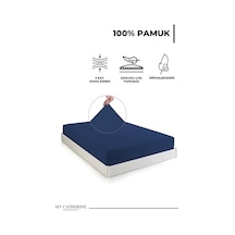 Lastikli & Hipoalerjenik Çarşaf %100 Pamuk Penye Kumaş Lacivert 120x200, Luxcarsaf Abanoz