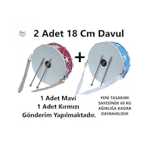 2 Adet Oyuncak Çocuk Davul 23 Nisan Gösteri Davulu 18 Cm.