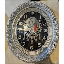 Osmanlı Tuğralı Gümüş Çeçreveli Duvar Saati