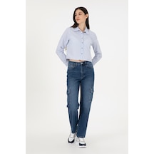 U.S. Polo Assn. Kadın Mavi Cargofit Jean Pantolon 50290929-DN0022
