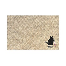 Monnhein Tasarımlı Dekoratif Kapı Önü Paspas, Dış Mekan/ev İçi/banyo/mutfak/yatak Odası/giriş Paspasları Hasır Cat, 40x60 Açık Bej