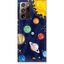 Samsung Galaxy Note 20 Ultra Uyumlu Gezegenler Ve Yıldız Haritası Desenli Silikon Kılıf