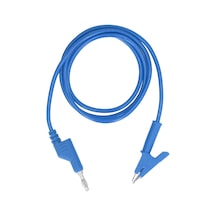 Hombey J.70035-1 Mavi 4mm Kuru Kuru İğne Test Kablosu, Silikon Kapaklı Bakır, 20a 3000v, Araç Akü Ve Elektrik Projeleri İçin Esnek Bağlantı Kablosu