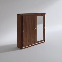 Kenzlife Gardırop Sürgülü Kapaklı Kapılı 180 Papatya Cvz Aynalı Gardolap Dolap