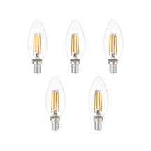 E14 220v 6w 4000k Filament Led Ampul 5'li Erd-282