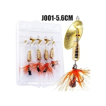 Spinner Balıkçılık Yemler 5 Adet Metal Balıkçılık Lures Yem Bas Alabalık Somon Sert Metal Kaşık Yemler Kiti - Joo3-6cm