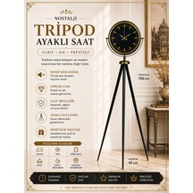 Nostalji Şık Tasarım Tripod Ayaklı Saat Eskitme