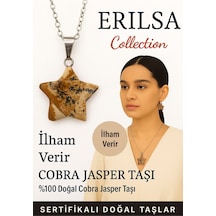 Sertifikalı Yıldız Model Cobra Kahverengi Jasper Doğal Taş Kolye İlham Verir Çok renkli