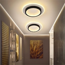 Akrilikli Yuvarlak Kumandalı,dimli 3 Işık Renkli 24x24cm Led Tava Siyah - Beyaz