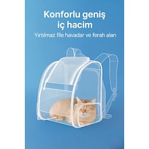 Airmove Premium Kedi Köpek Taşıma Çantası, Silinebilir, Yırtılmaz Fileli, Bükülmez Gövde, Sırt Çantası Tipi Mavi
