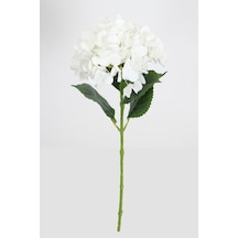 Yapay Çiçek Deposu Yapay Lüx Islak Ortanca Dalı 66 Cm Beyaz