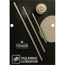 3'lü Alüminyum Paslanmaz Metal Masterchef Pratik 60-75- 90 Cm Hamur, Yufka Açıcı Oklava